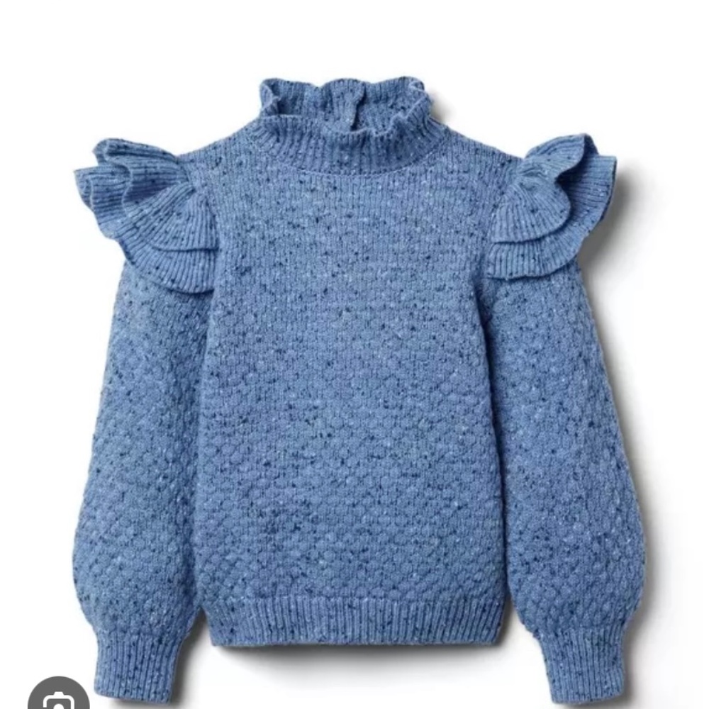 Janie & Jack Blue Ruffle Sweater - Size 8